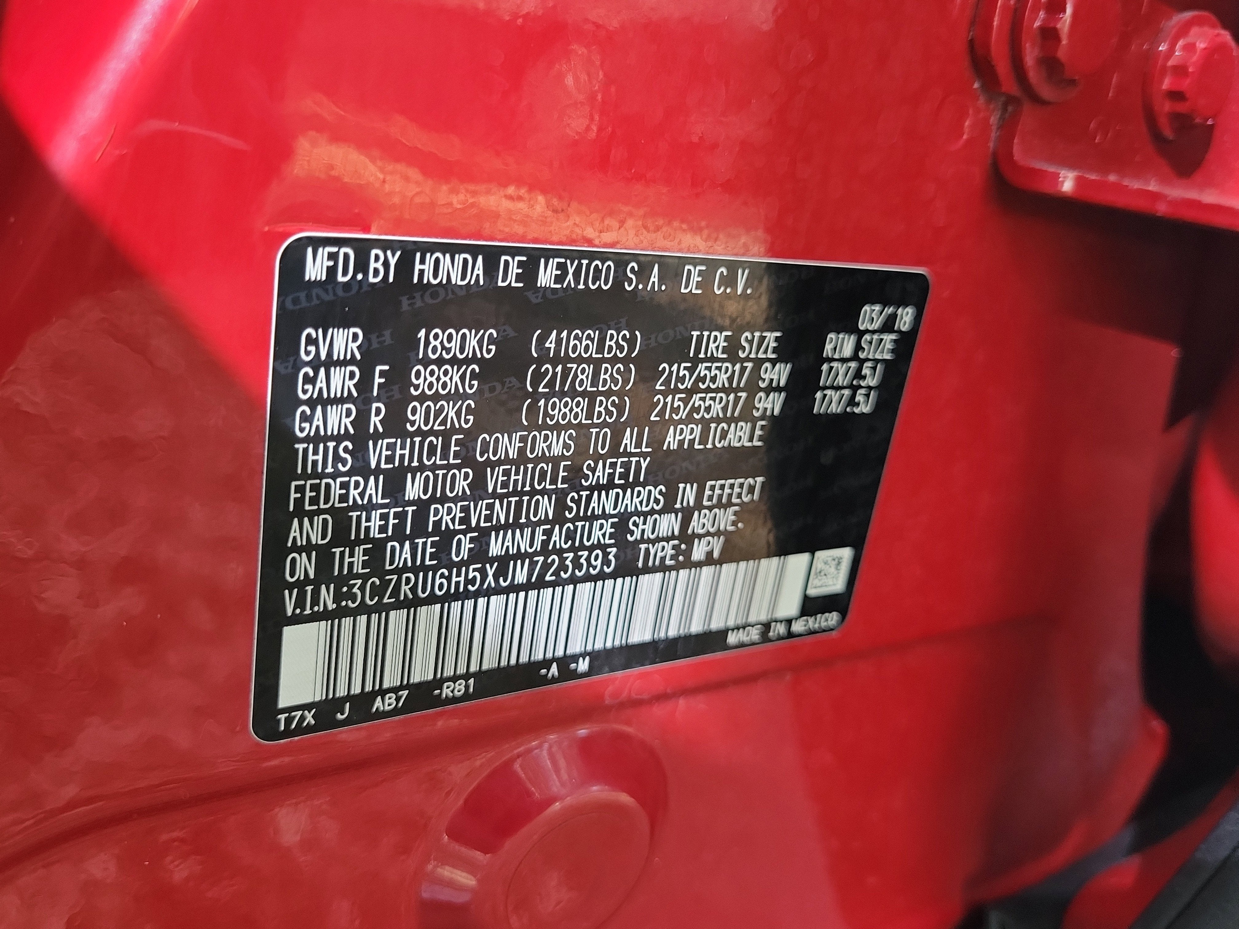 2018 Honda HR-V EX