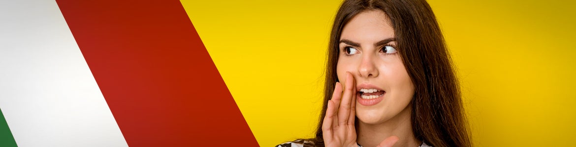 image of a woman saying something to the side