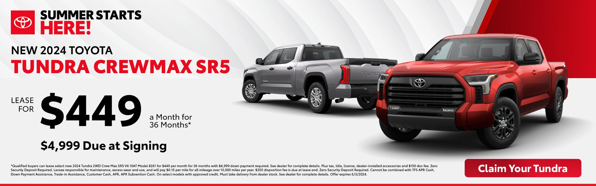 New 2024 Toyota Tundra Lease Offer Fort Worth TX