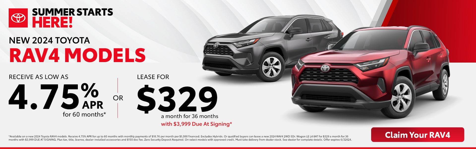 New 2024 Toyota RAV4 APR and Lease Offer Fort Worth TX