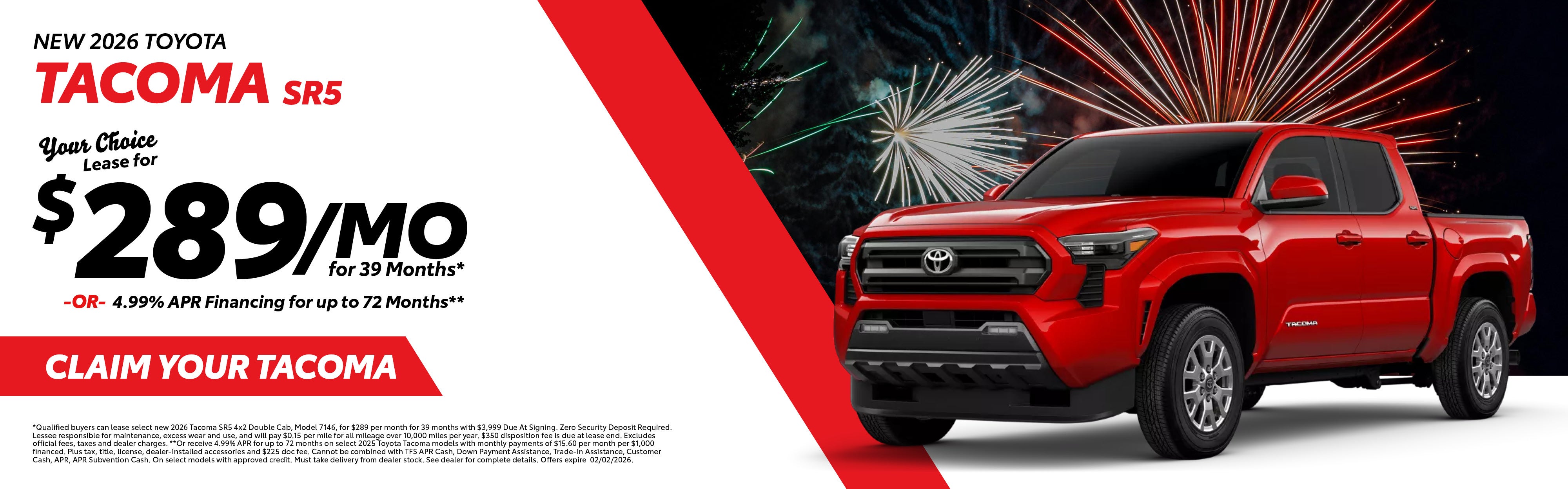 New 2026 Toyota Tacoma SR5