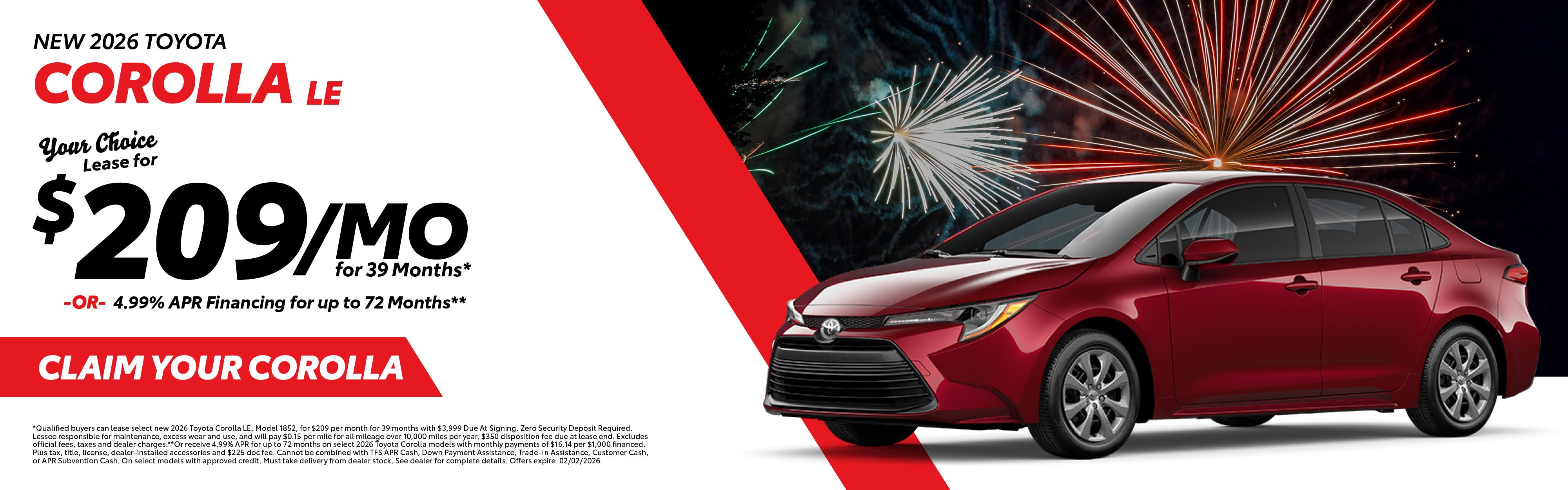 New 2026 Toyota Corolla LE