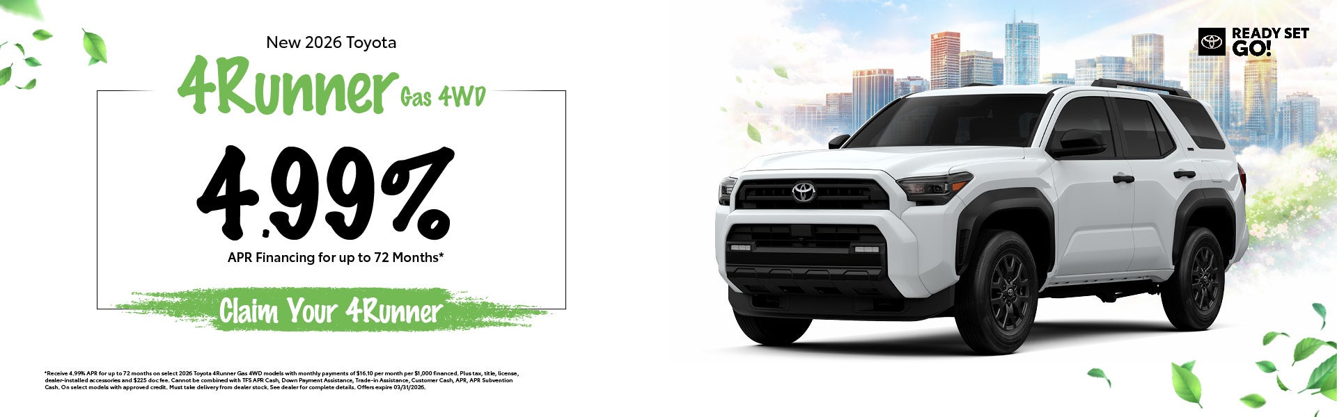 New 2026 Toyota 4Runner Gas 4WD