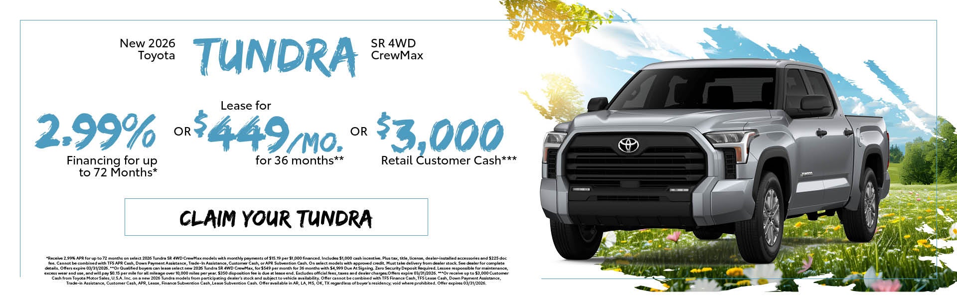 New 2026 Tundra SR 4WD CrewMax