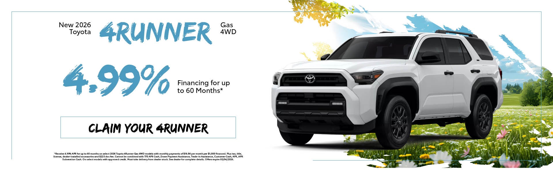 New 2026 Toyota 4Runner Gas 4WD