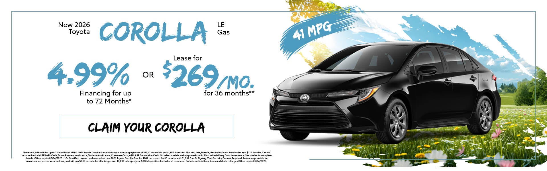 New 2026 Toyota Corolla Gas