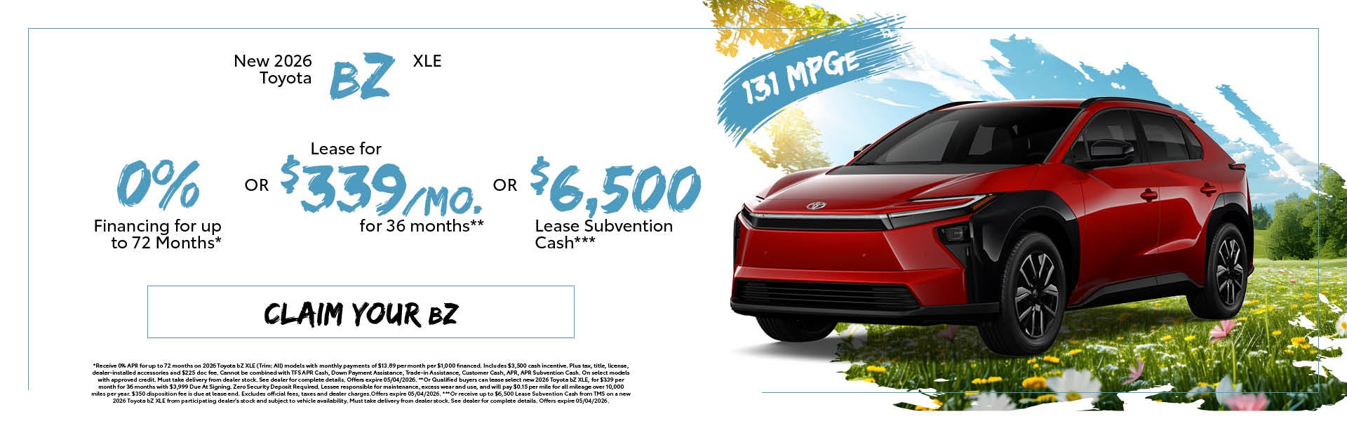 New 2026 Toyota bZ XLE 