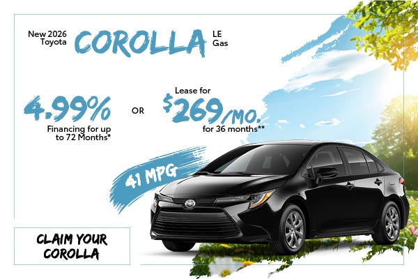 New 2026 Toyota Corolla Gas LE