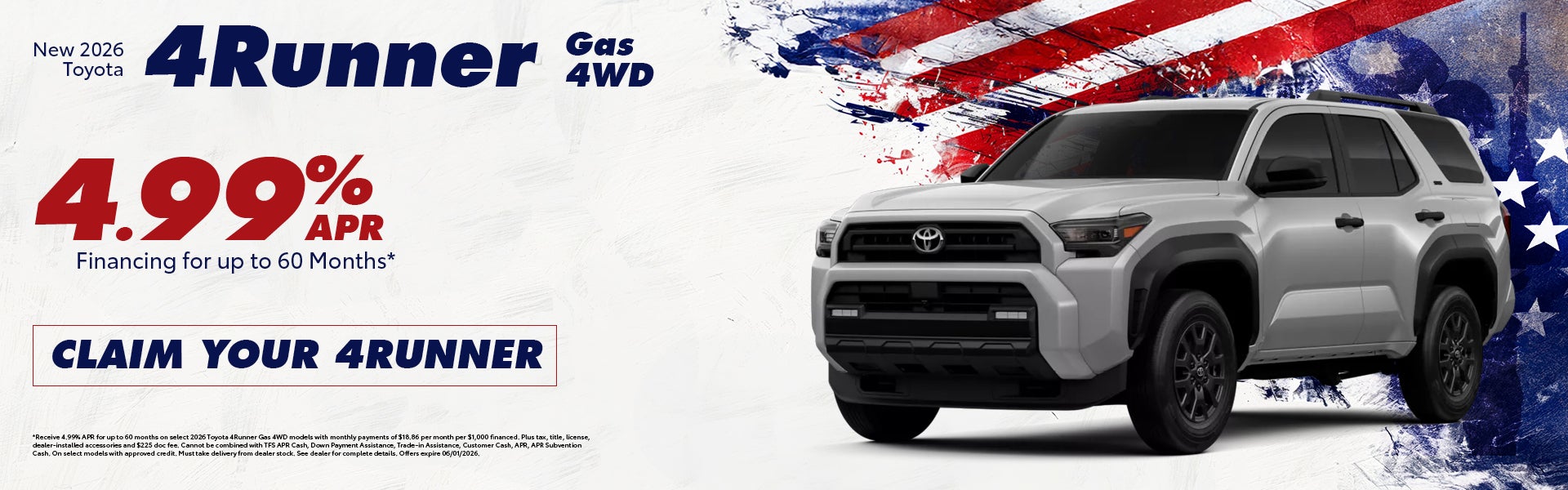 New 2026 Toyota 4Runner Gas 4WD