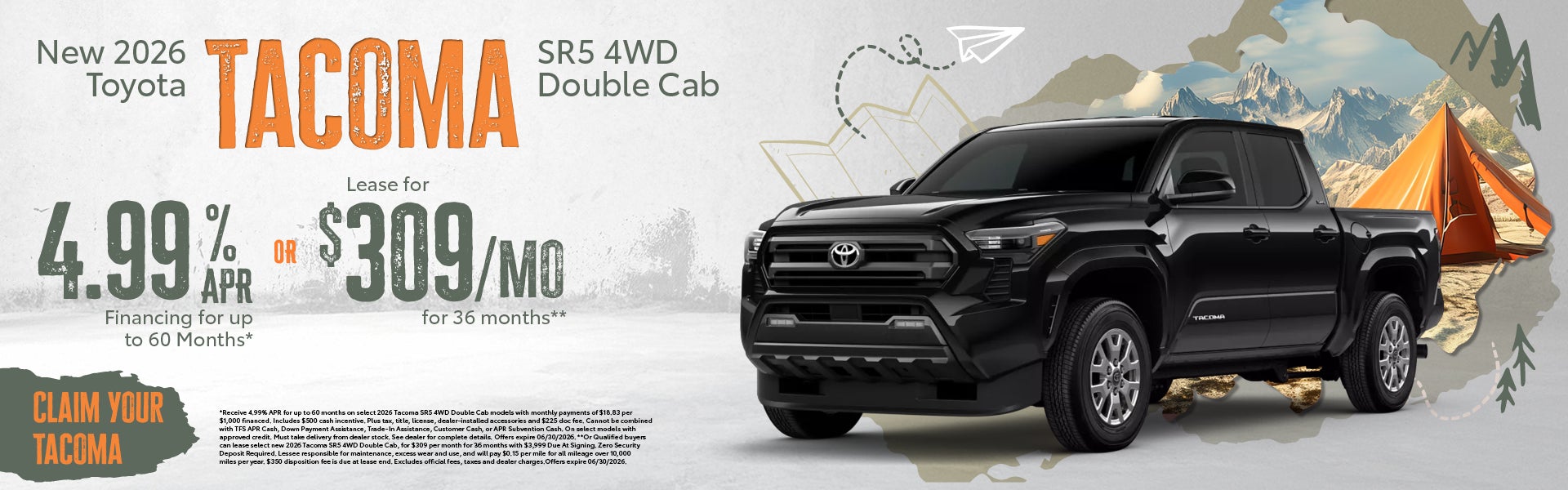 New 2026 Tacoma SR5 4WD Double Cab