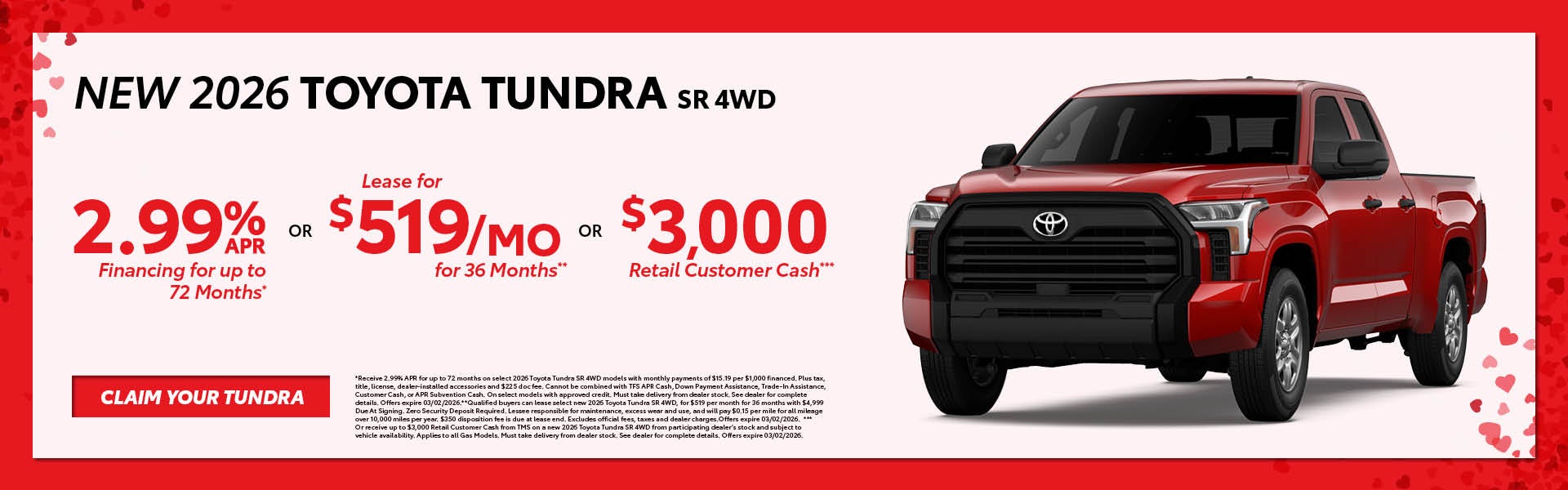 New 2026 Toyota Tundra SR 4WD
