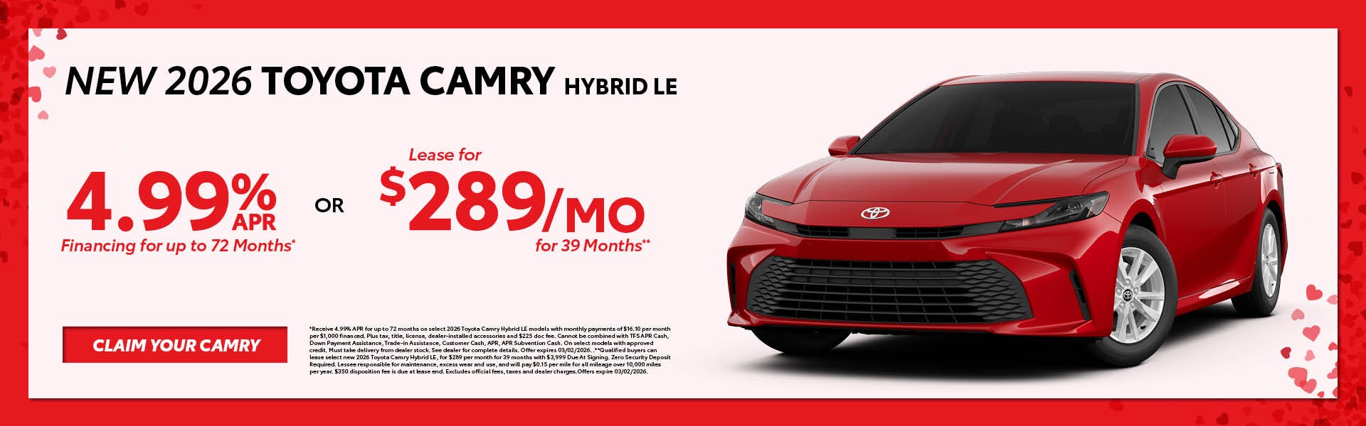 New 2026 Toyota Camry Hybrid LE