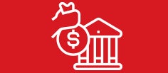 money bag and bank icon