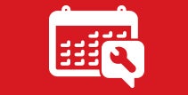 icon with a wrench and a calendar